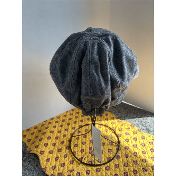 Paper Boy womens Gray cabbie Wool Blend‎ hat with brim & poms new Warm - Picture 4 of 8